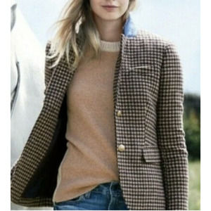 J. Crew Collection Schoolboy Blazer In Houndstooth Wool Size 0
